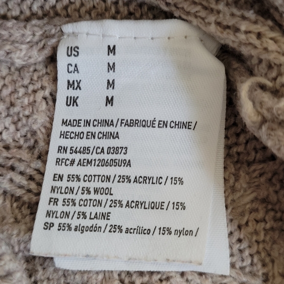 American Eagle Outfitters Oatmeal Crew Neck Side Zip Knit Sweater - Medium - EUC - Picture 7 of 7